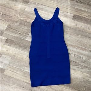 Cache Royal Blue Low Scoop Neck Bandage Dress XS